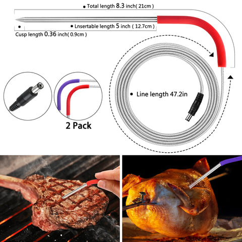 Bezmaksas thermometer displaying readings during RT-340/590 grilling