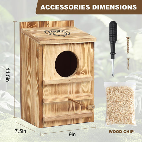 BFAZKXY Owl House outdoor side view highlights weatherproof finish for all seasons.