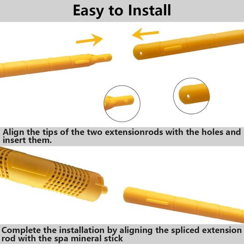 BFJOG spa mineral stick inserted into filter demonstrates easy maintenance.