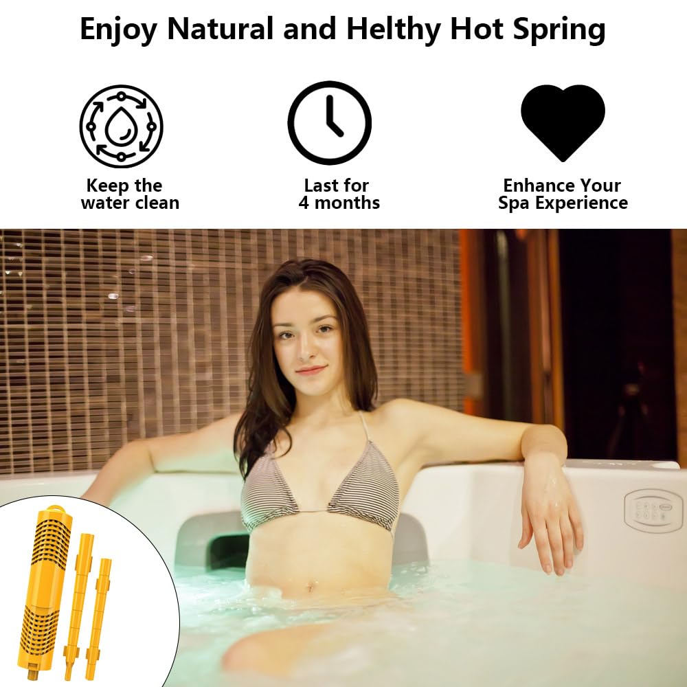 BFJOG hot tub mineral stick yellow packaging includes two sticks.