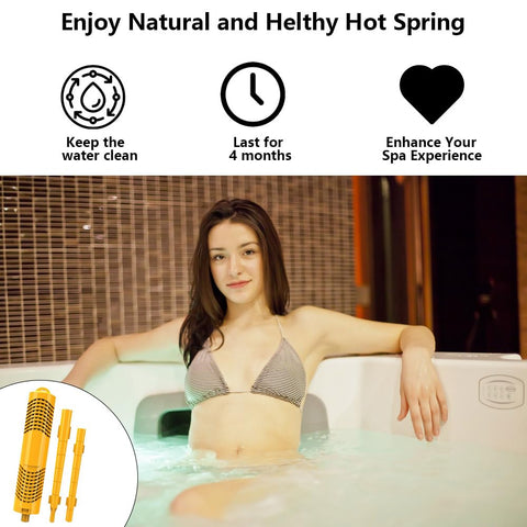 BFJOG hot tub mineral stick yellow packaging includes two sticks.