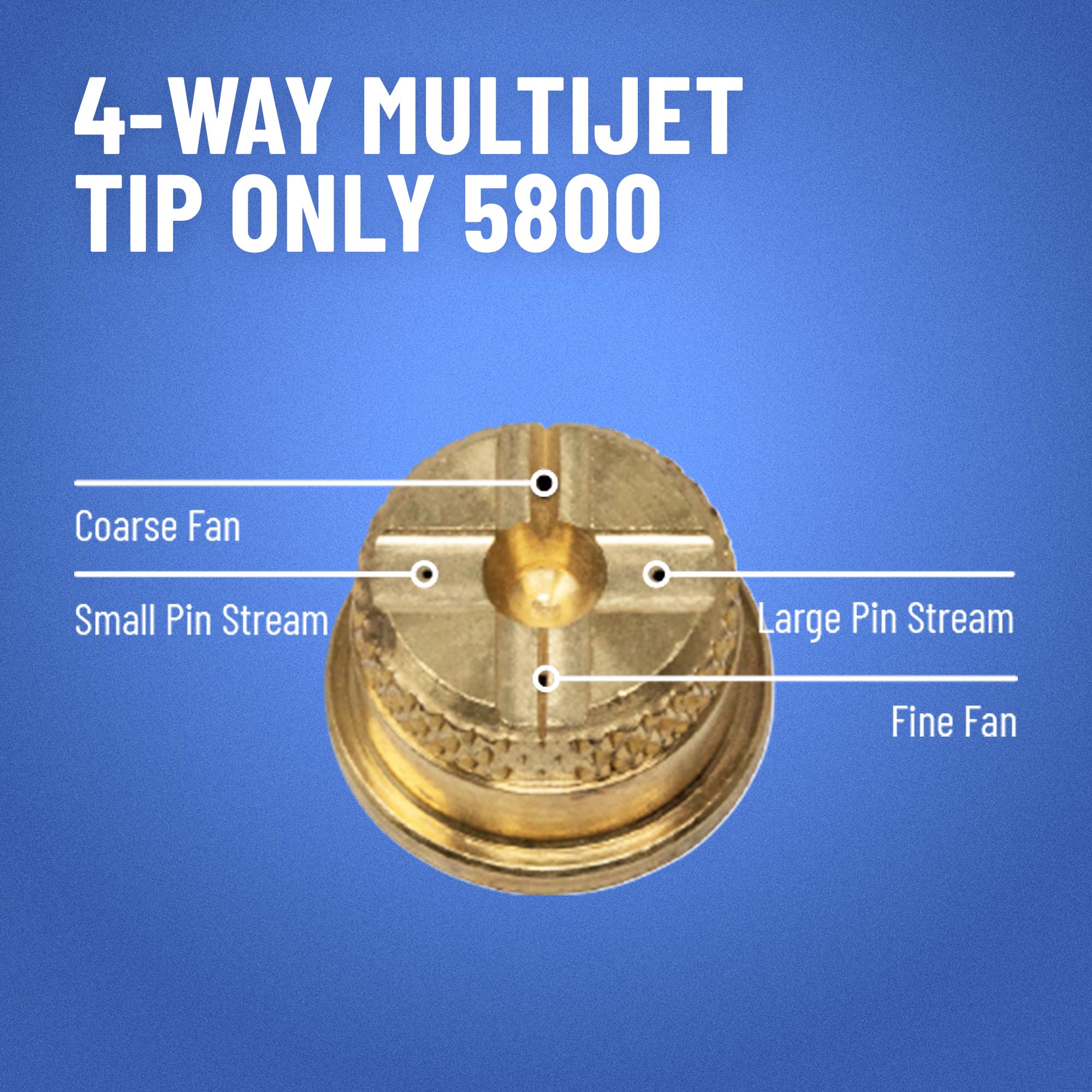 B&G 4-Way MultiJet Tip 5800 coarse fan spray for broad exterior application.