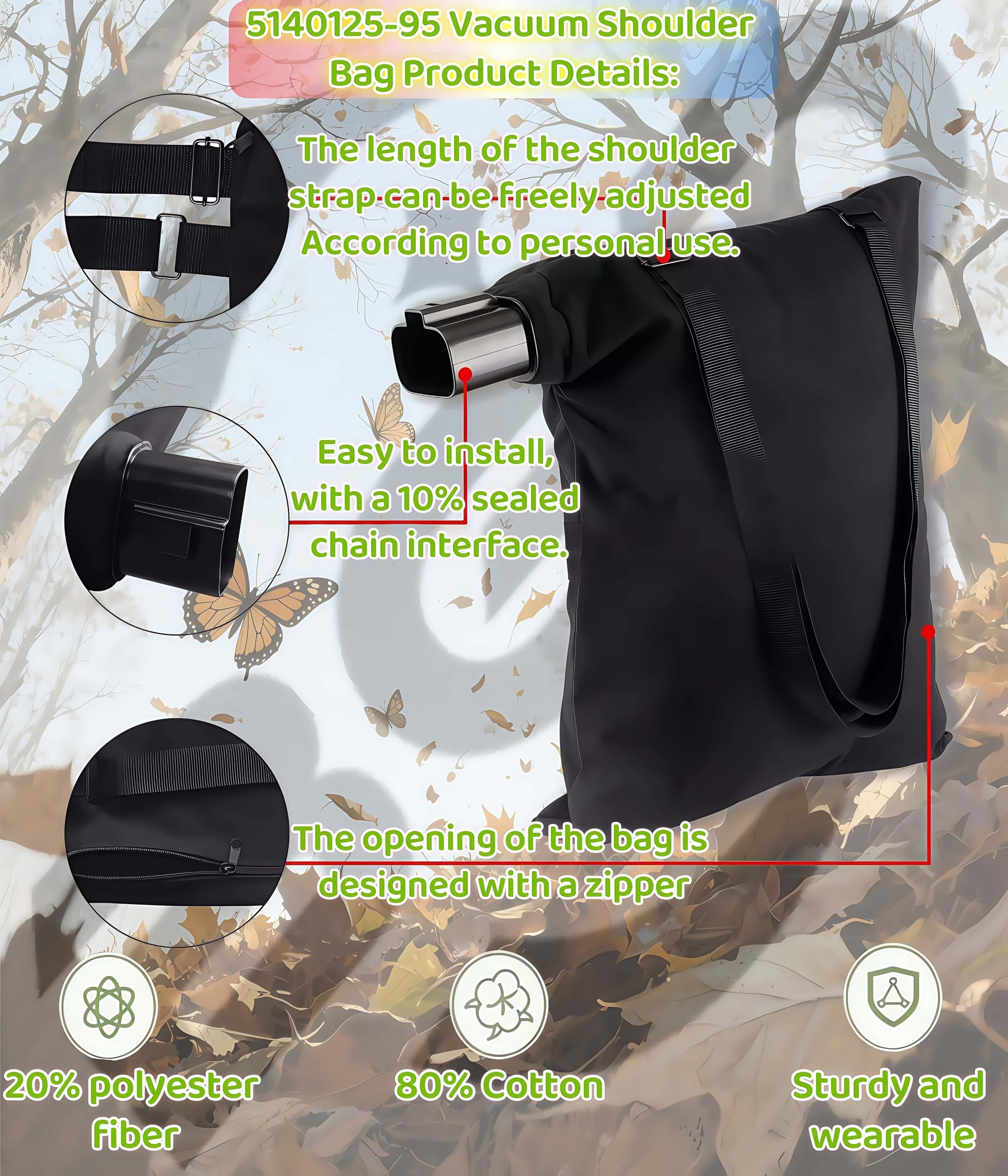 BGD leaf bag dimensions 22-1/4 by 18-1/4 inches for ample capacity.