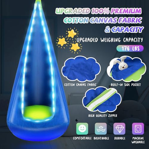 Bghdas sensory haven with 16-color LED lighting for mood variation