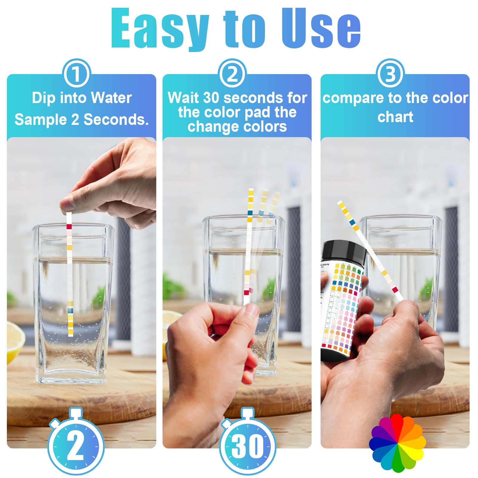Bgieaug strip dip enables fast, on-site water testing.