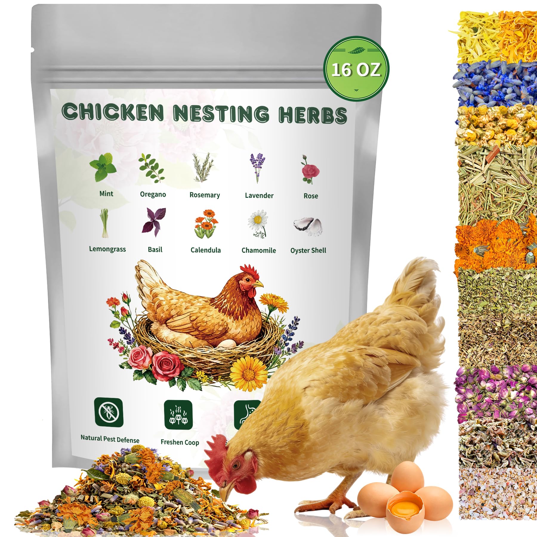 BGraceyy chicken nesting herbs jar enhances coop aroma and calms hens