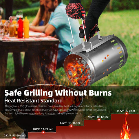 BHYTAKI BBQ Gloves feature anti-slip silicone grip on both sides.