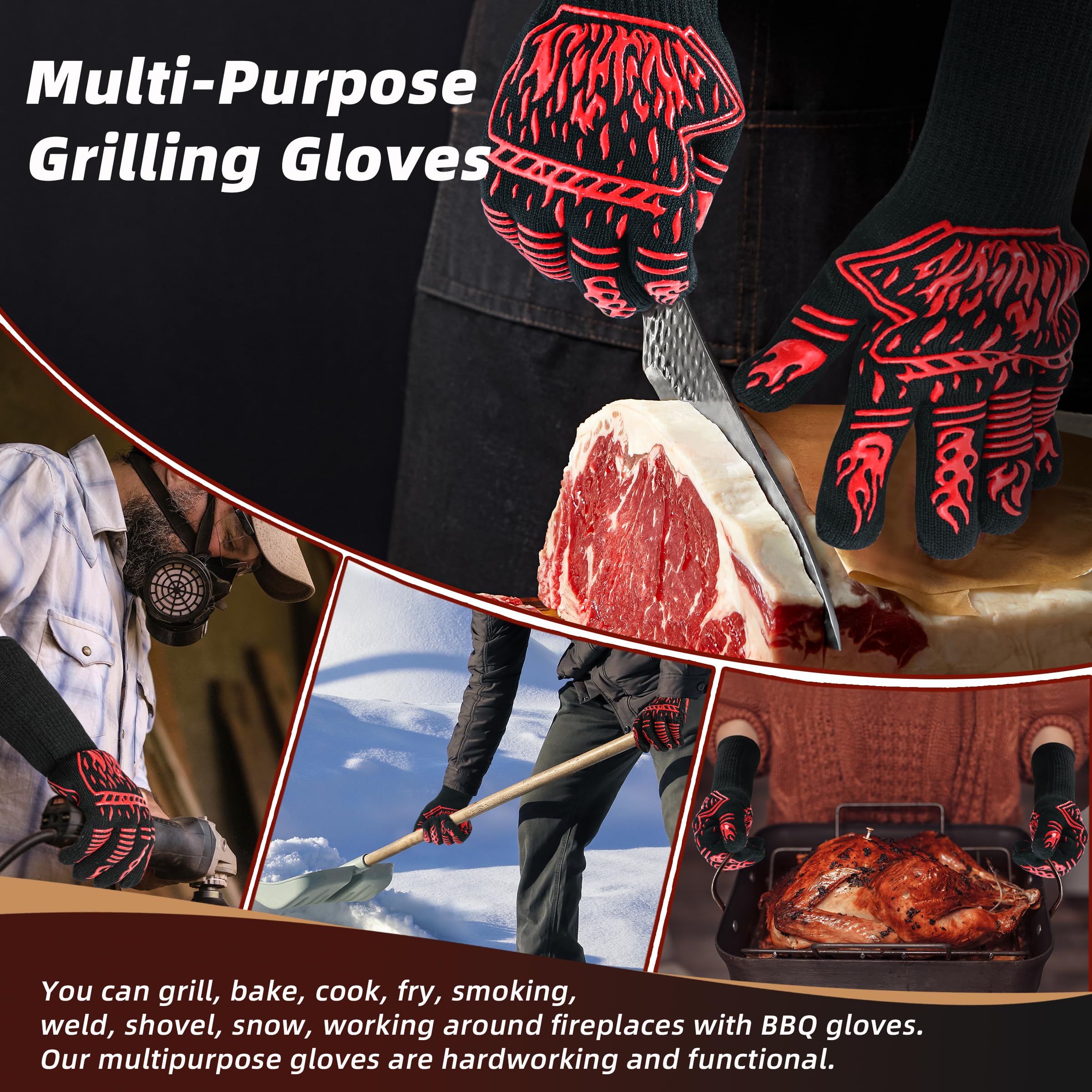 BHYTAKI BBQ Gloves are machine washable for easy cleaning after cooking.