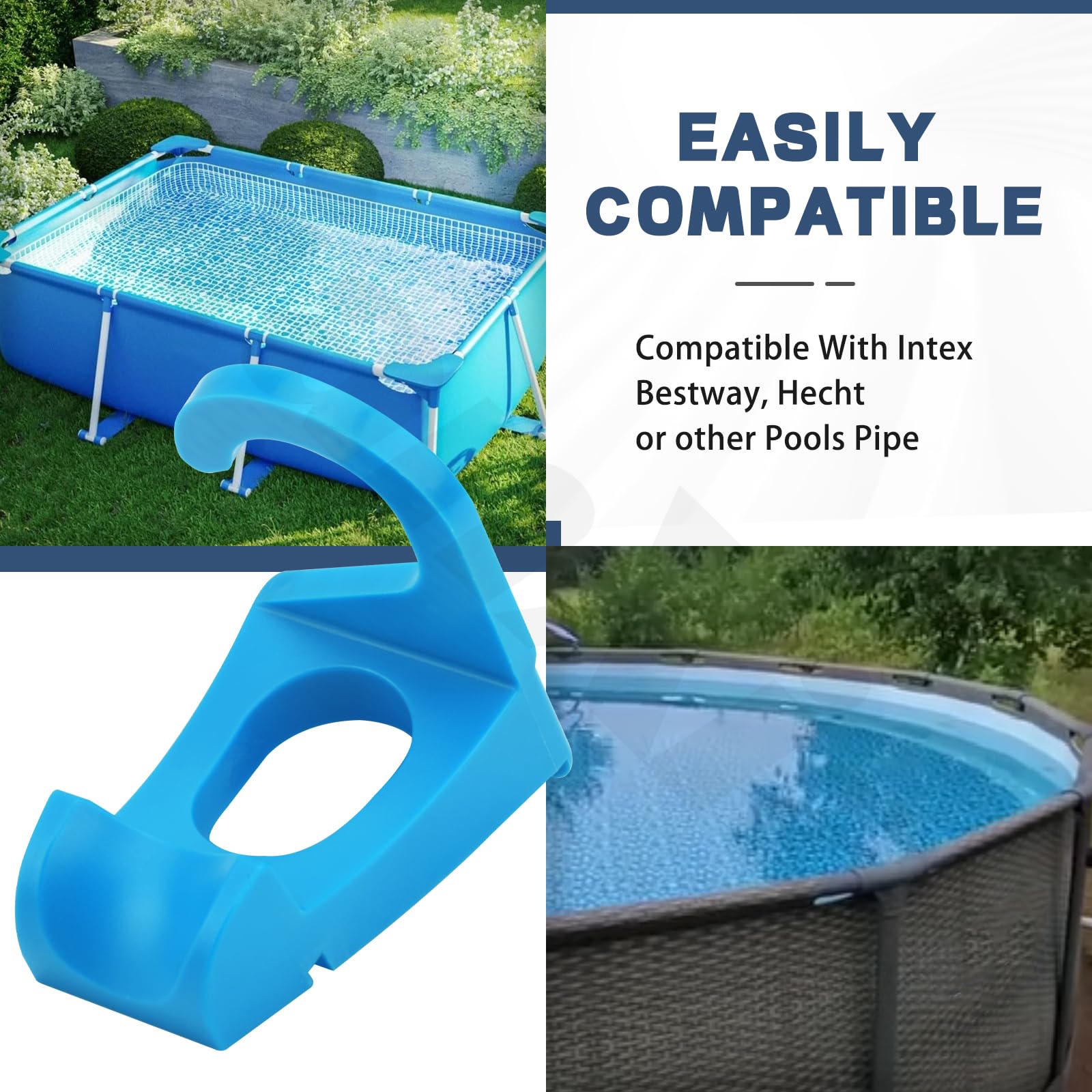 BianXiao pool pipe holder with cable ties for neat setup