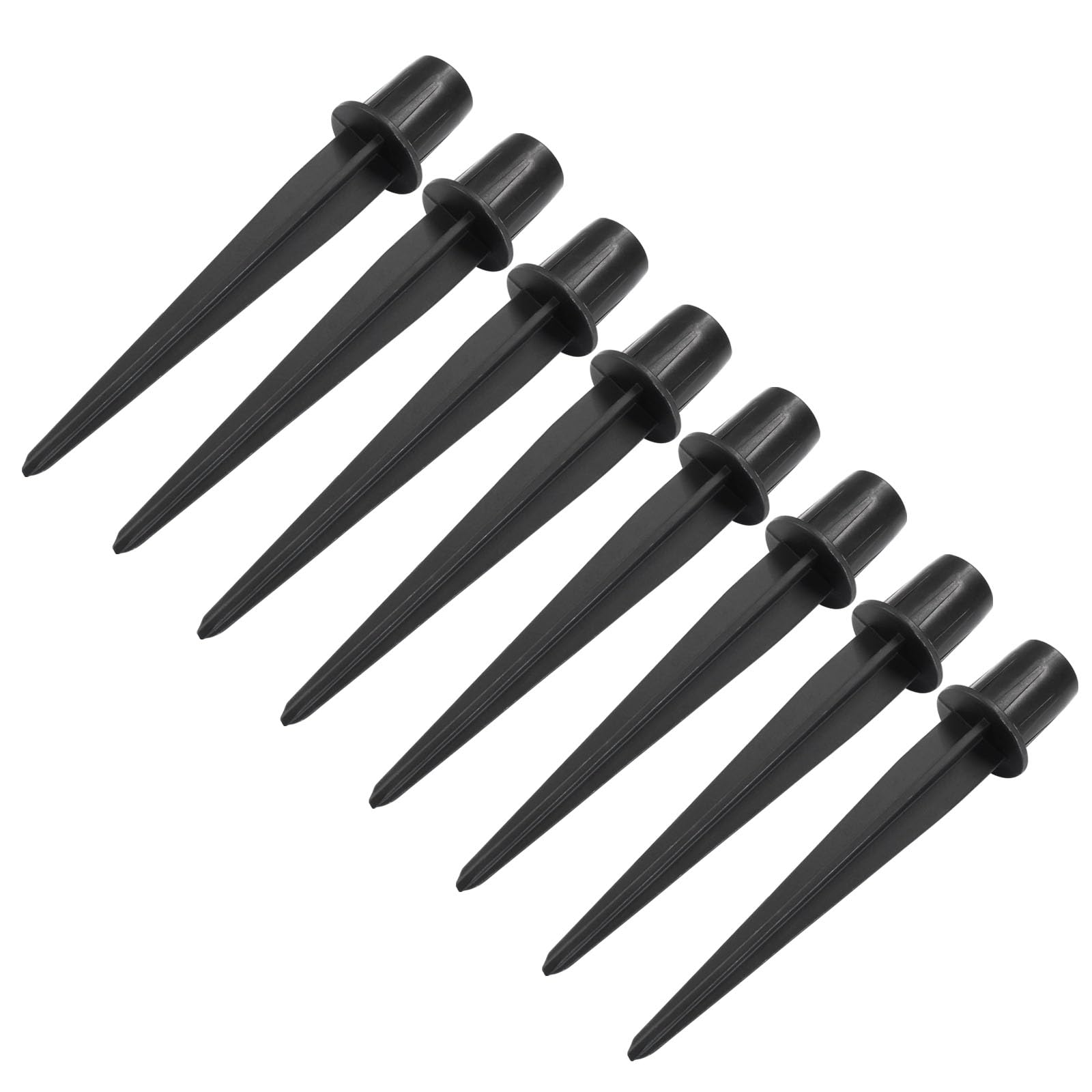 Biaungdo 8-pcs ground spikes anchor solar lights in soil.
