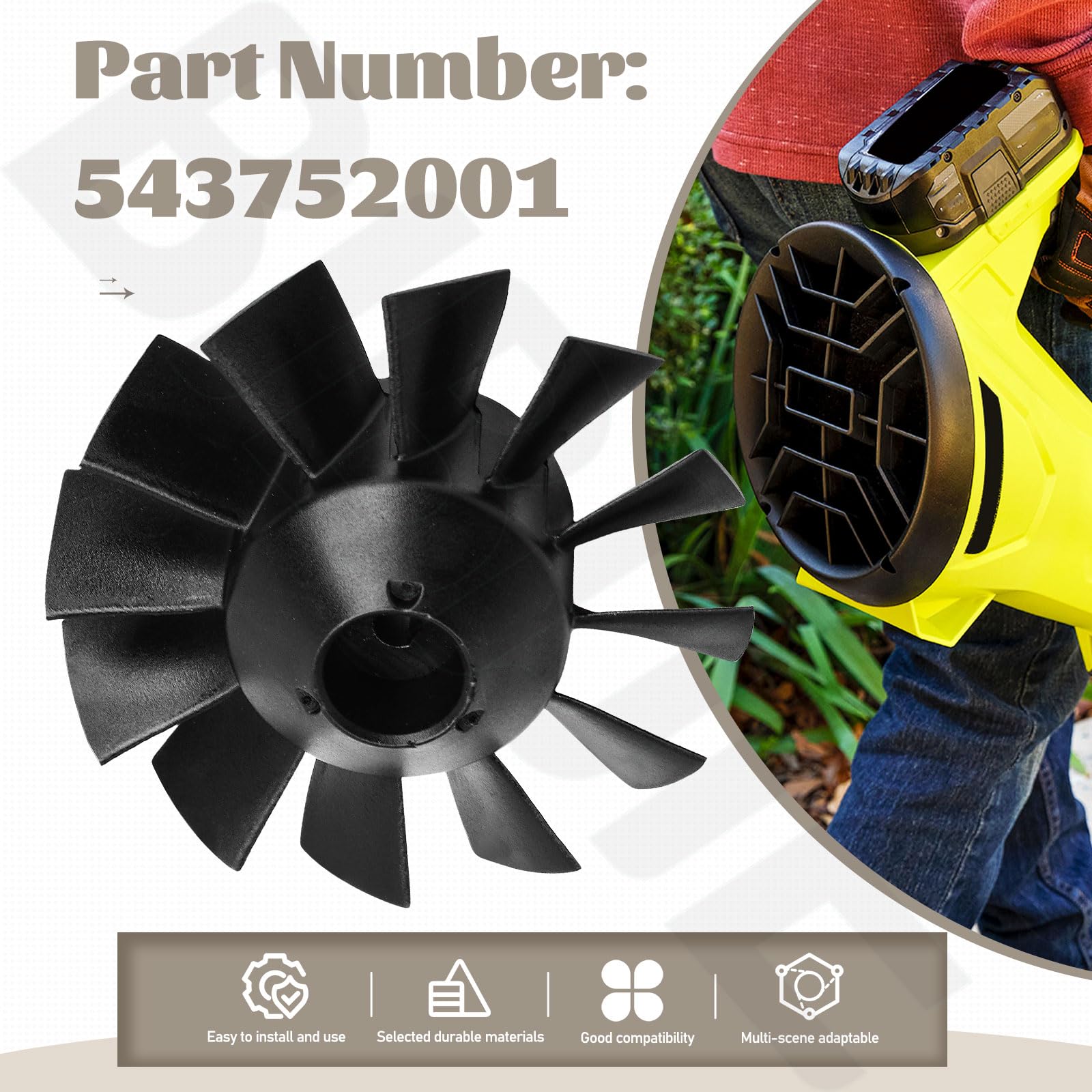 BIBIJIE blower fan Ry404014vnm back view helps quick compatibility checks.
