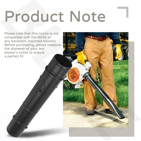 BIBIJIE nozzle fits leaf blower outlet diameter to verify fit.