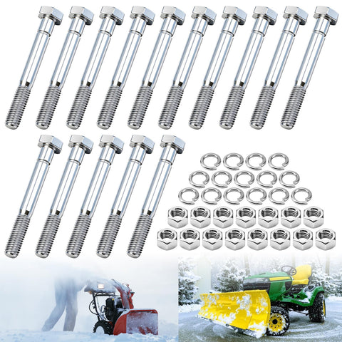 BIBIJIE shear bolt front view, durable replacement for Kubota snowblowers.