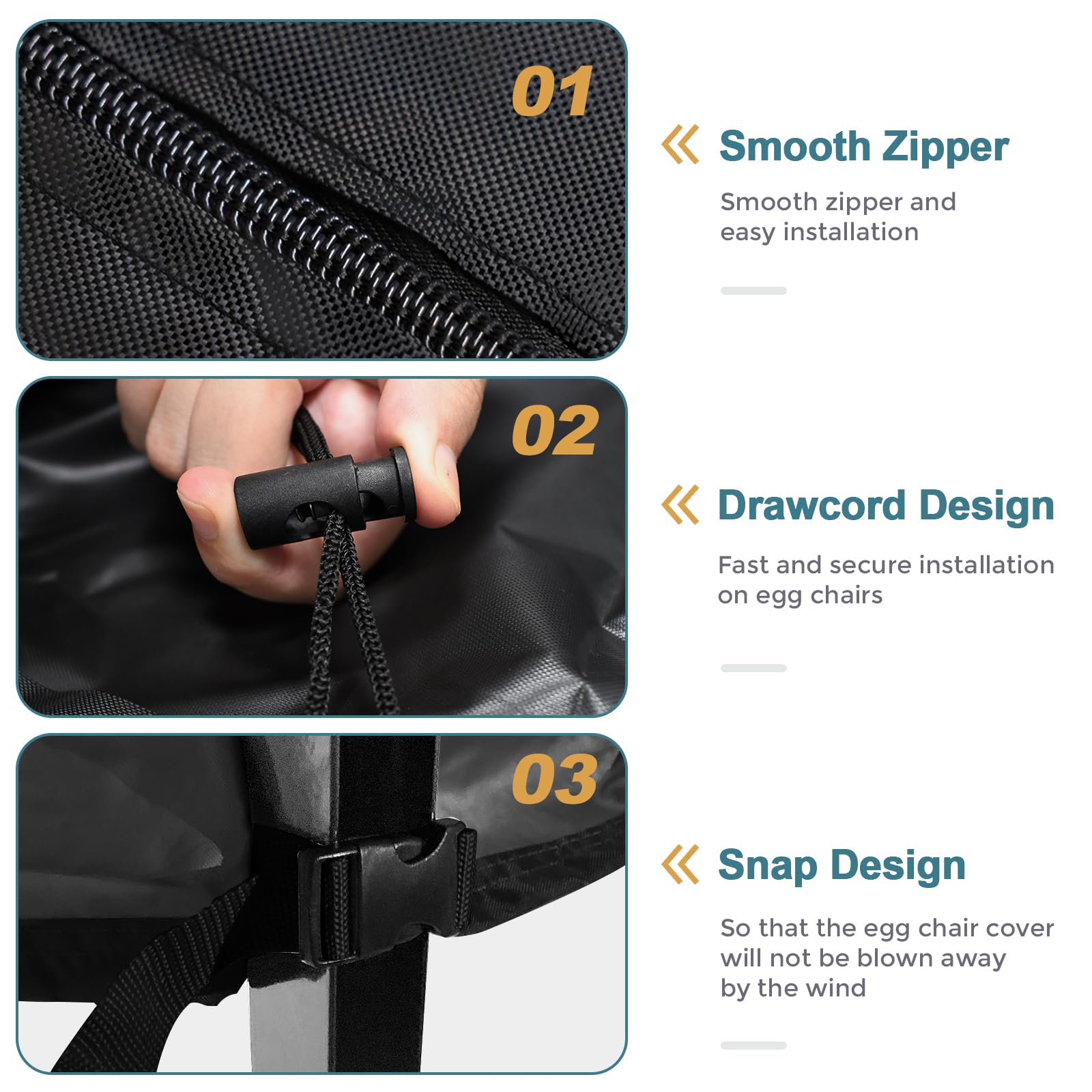 Bicherub cover features a sturdy bungee hem for secure fit.