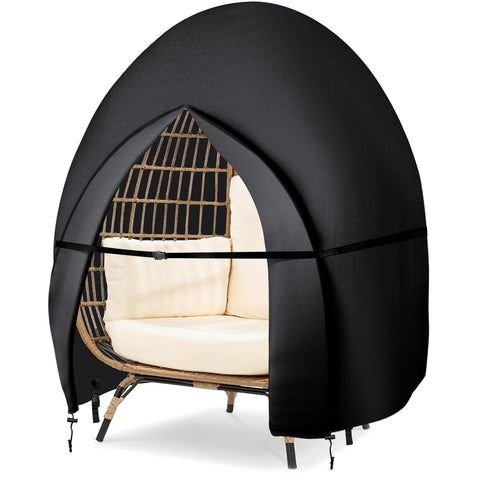 Bicherub patio egg chair cover in 91x87 inches protects double chairs from rain and sun.