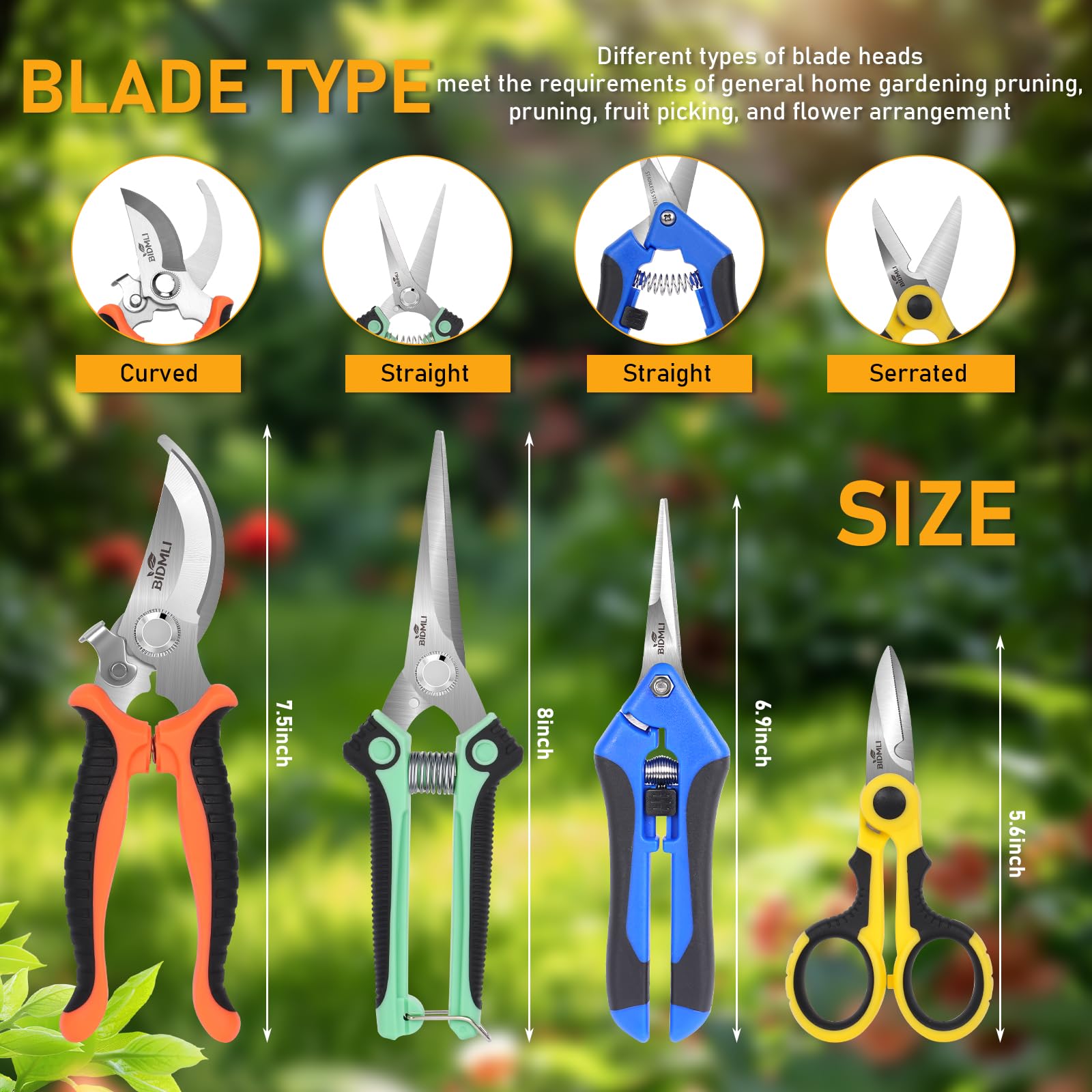 BIDMLI one-piece handle design delivers durable, smooth cutting.