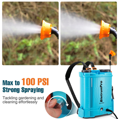 BietrunPro backpack sprayer 4-gallon tank is designed for extended coverage in larger areas.