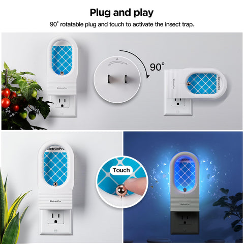 Dim room glow from BietrunPro traps for nighttime pest control.