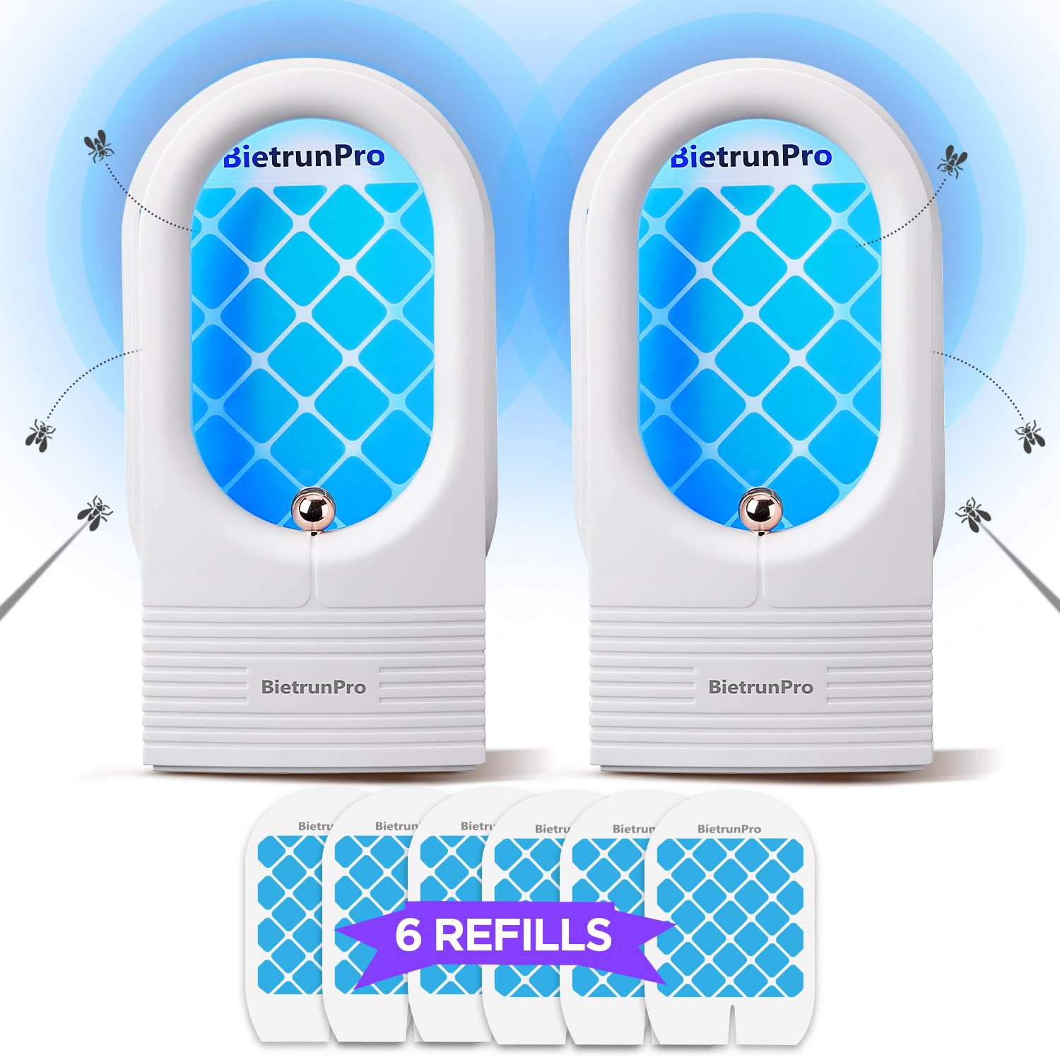 BietrunPro indoor fruit fly trap front view with UV/blue lights attracts pests.