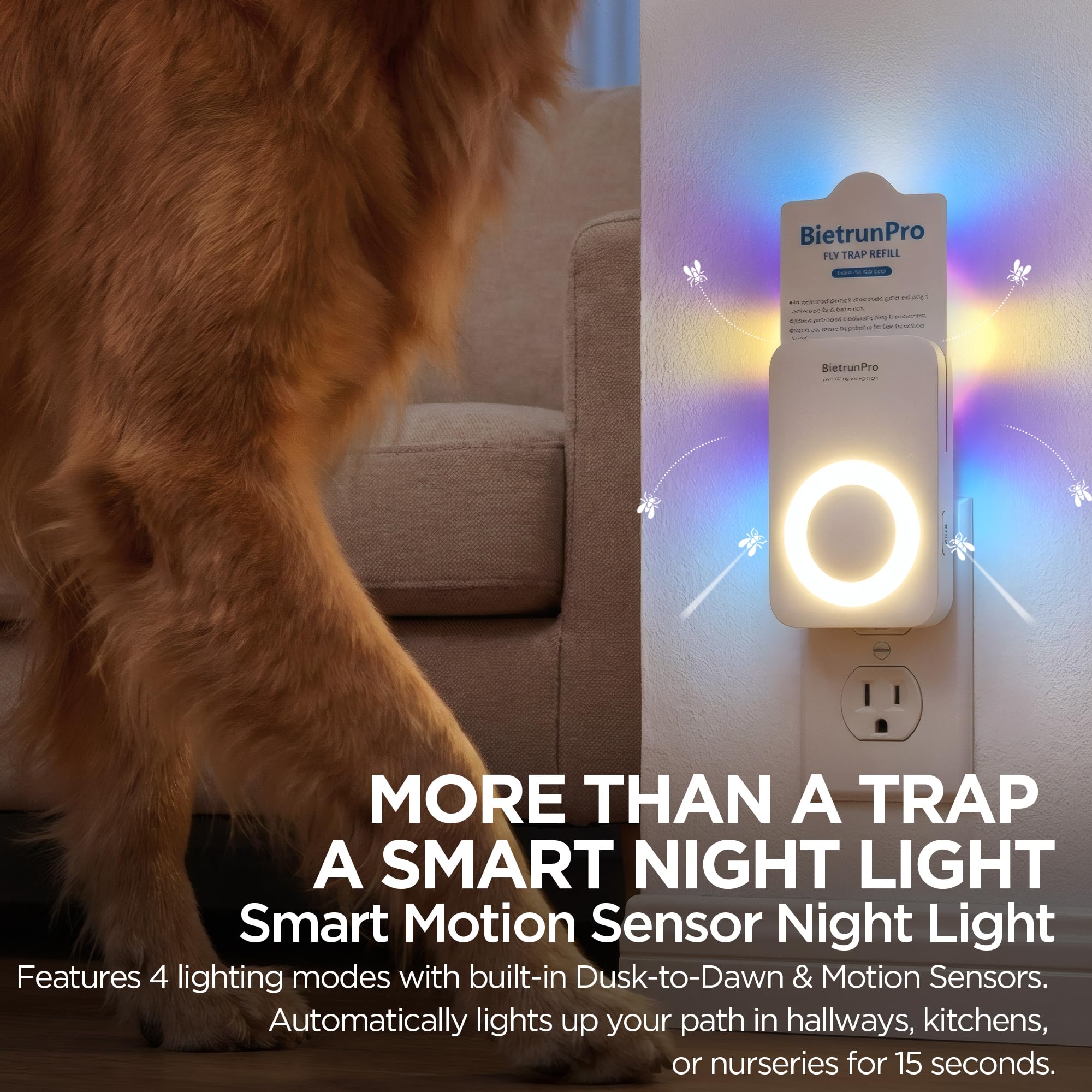 BietrunPro night-light modes provide gentle illumination for hallways and nurseries.