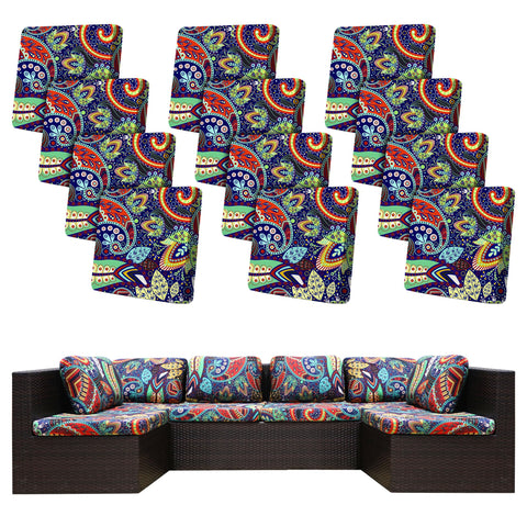 BIETYONE 12pc stretch outdoor cushion covers pack in Rococo color refreshing patio furniture.