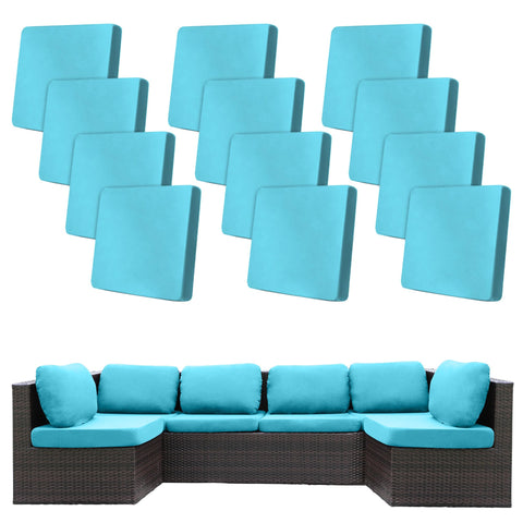 BIETYONE sky blue stretch cushion cover set protects outdoor cushions from wear.