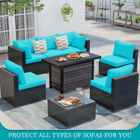 BIETYONE sky blue cushion covers guard against daily wear on outdoor furniture.