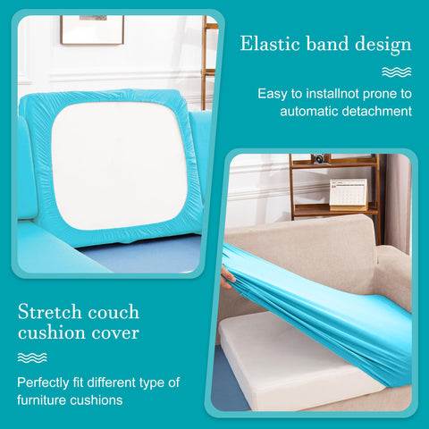 BIETYONE sky blue stretch cover fits multiple cushion sizes for patios and balconies.
