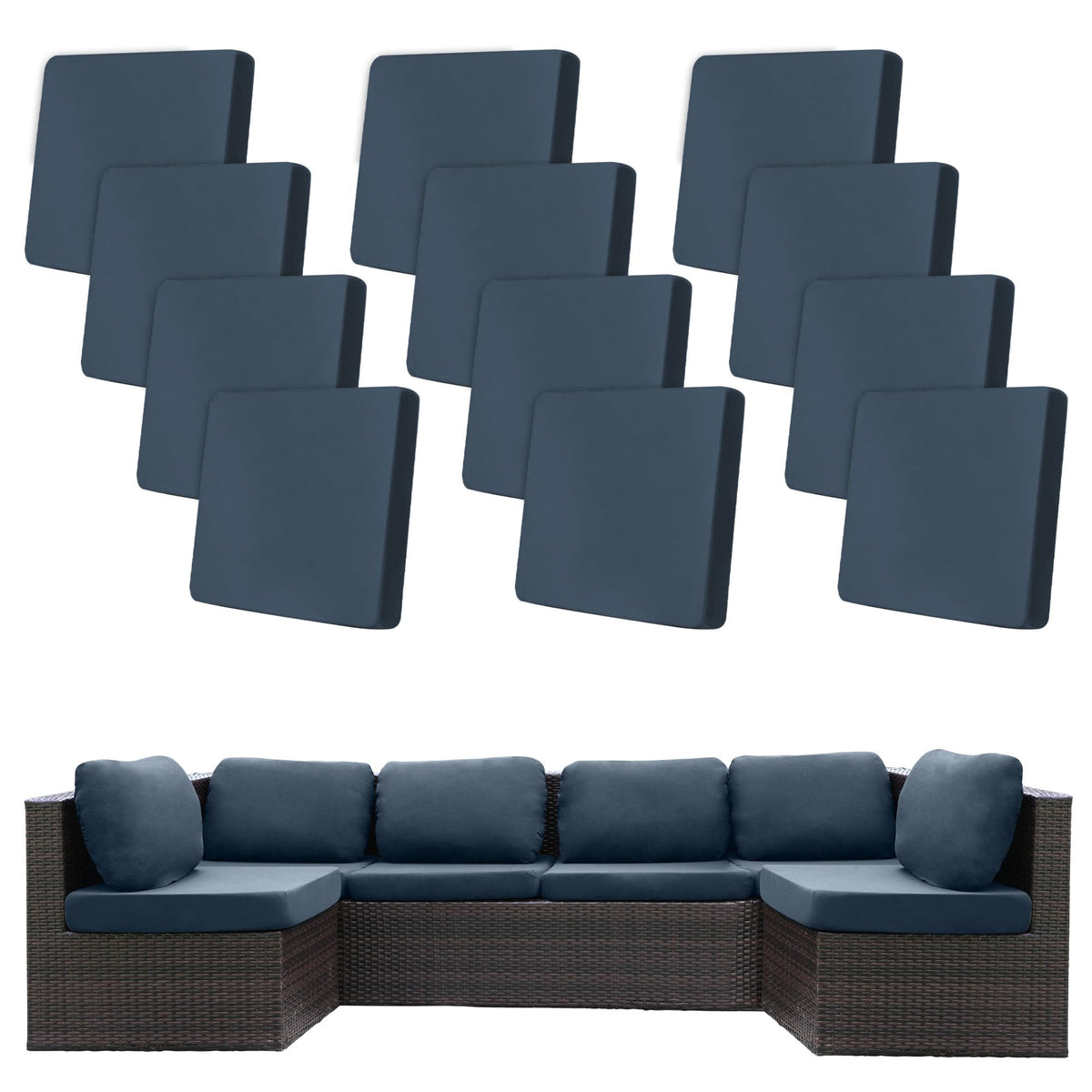 Bietyone 12-pack gray-blue cushion covers refresh outdoor furniture