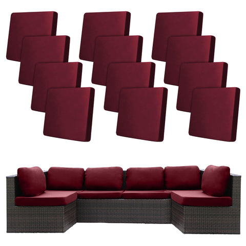 BIETYONE 12Pcs stretch patio cushion covers pack—easy-to-fit protection for outdoor cushions.
