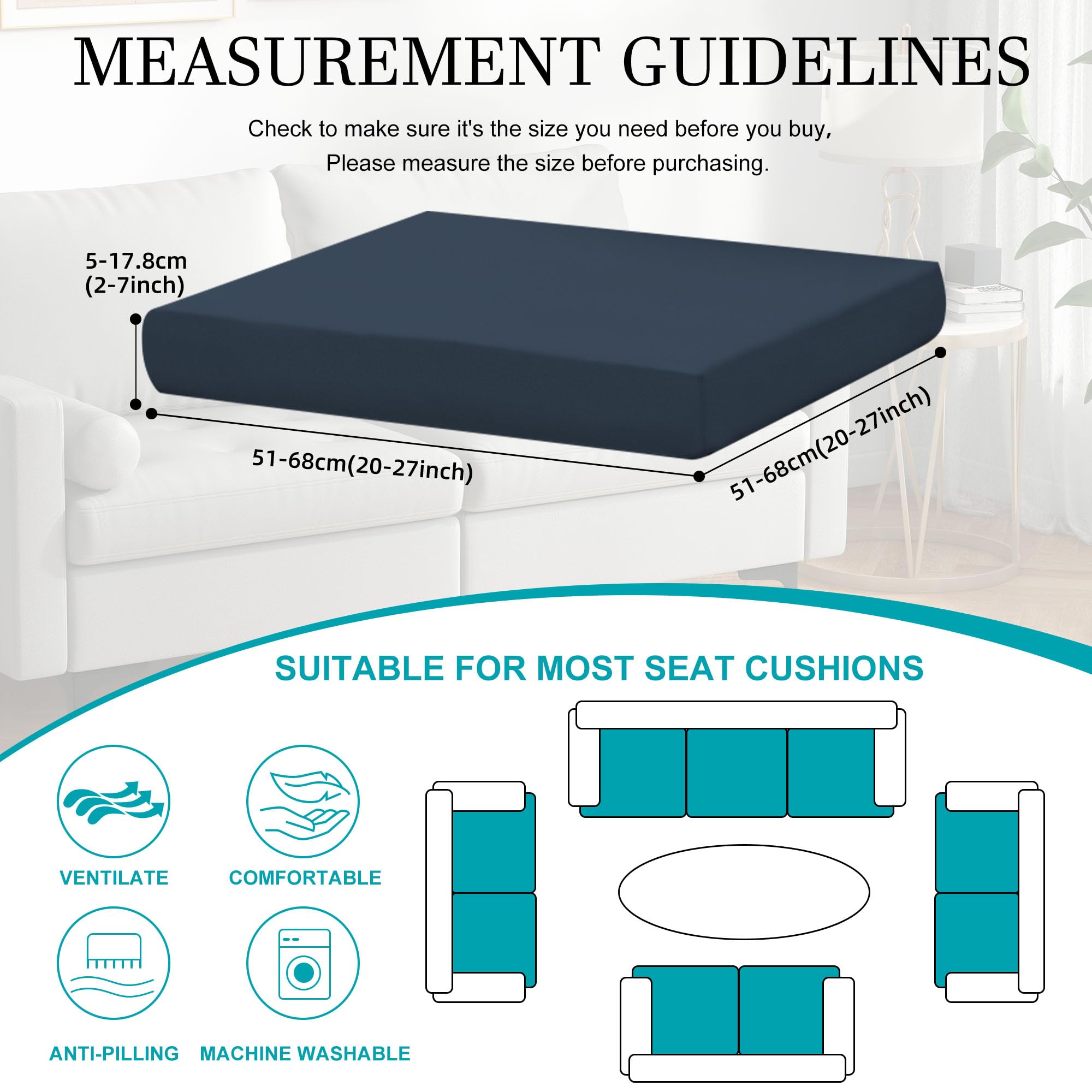 BIETYONE 14-piece cushion covers gray-blue packaging view, easy refresh for patio.