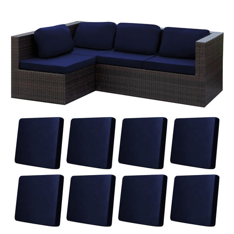 BIETYONE 8pc stretch cushion covers in navy blue protect sofa cushions from wear