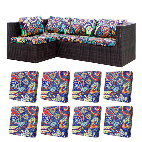 BIETYONE 8-piece stretch cushion cover pack fits patio cushions smoothly and protects them.
