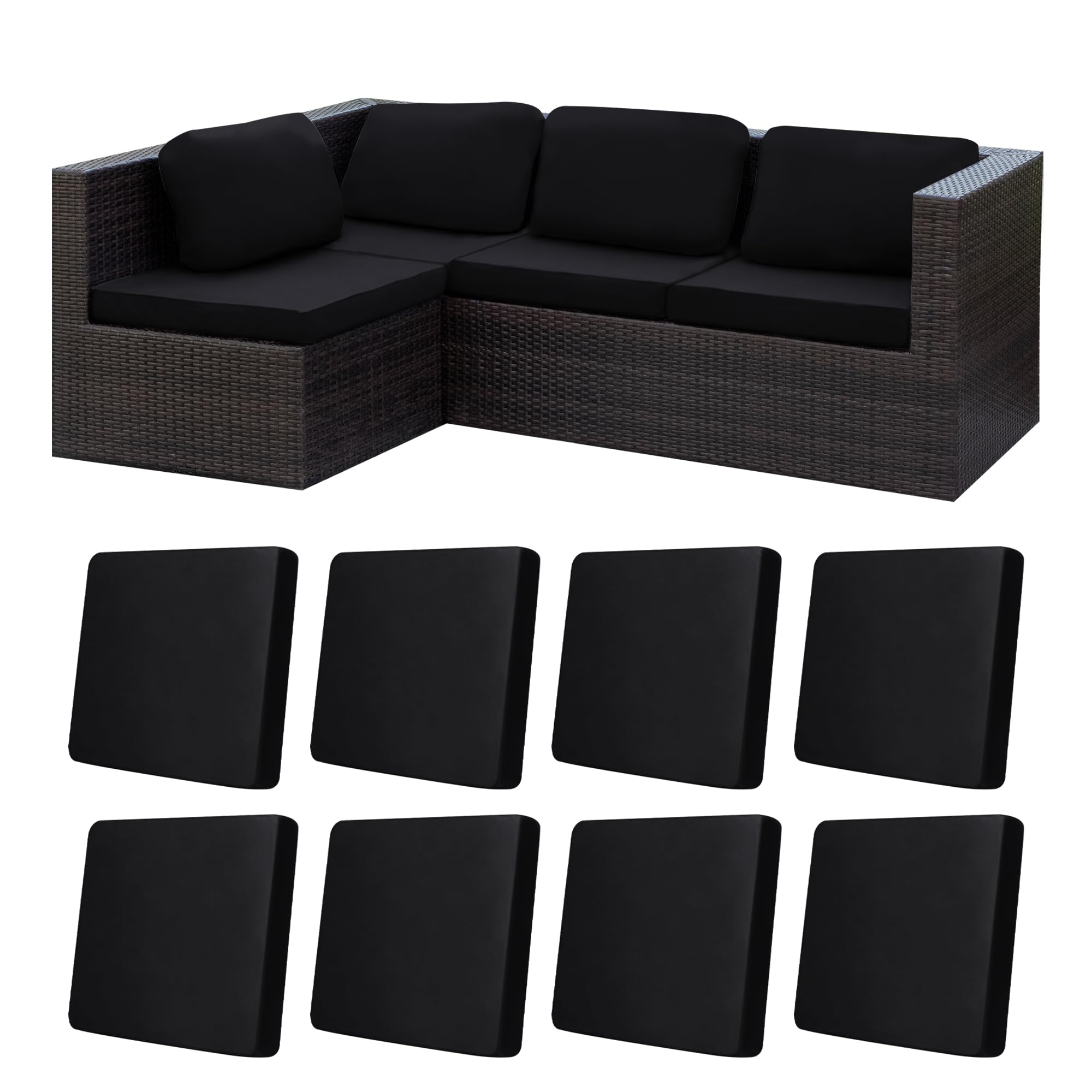 BIETYONE 8pcs stretch cushion covers in packaging content ready to refresh outdoor furniture.