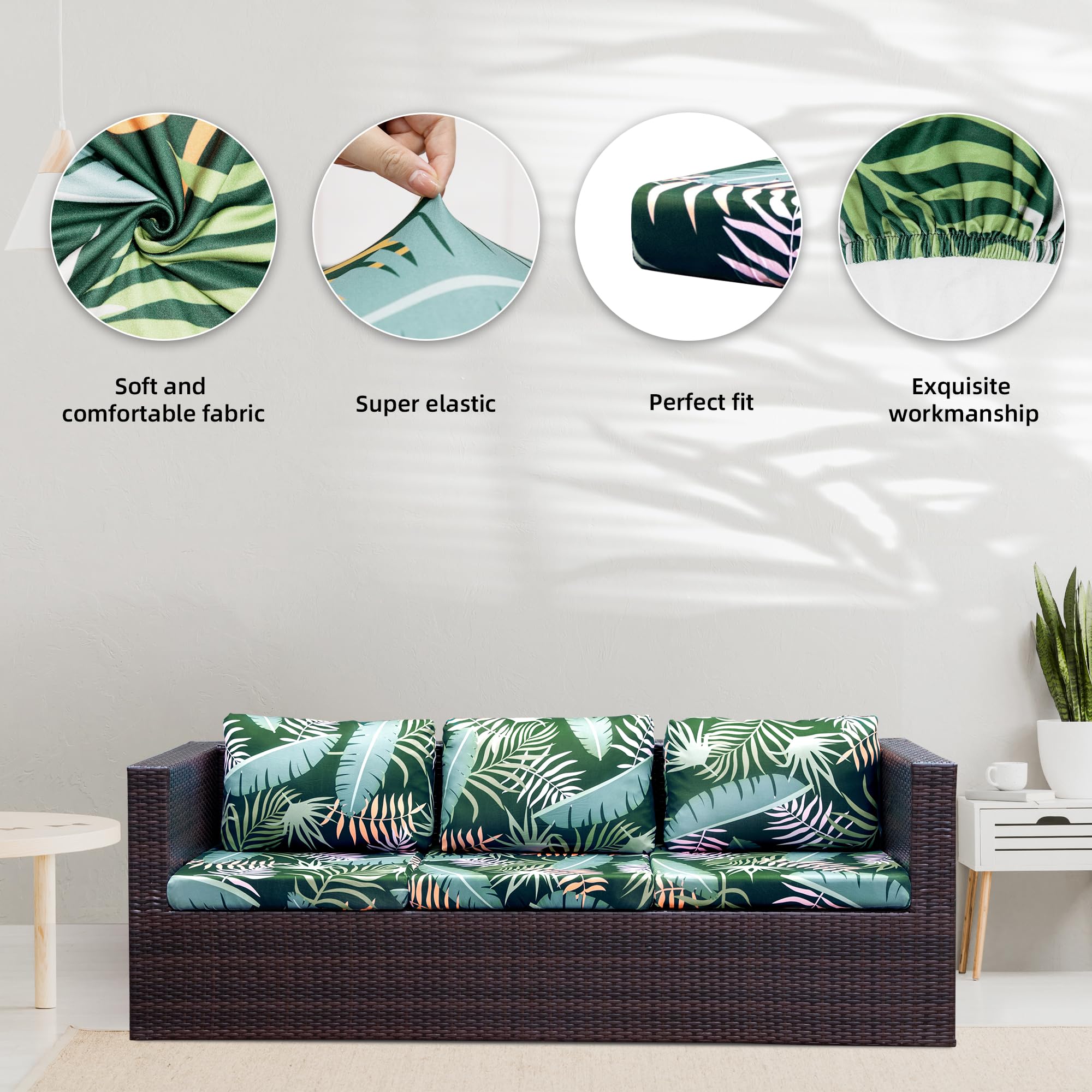 BIETYONE elastic cushion covers adapt to various sizes for sofa and chair cushions.