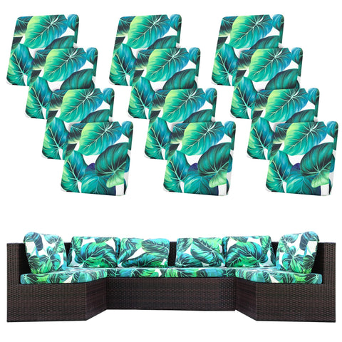 BIETYONE green leaf stretch cushion cover pack refreshes outdoor cushions