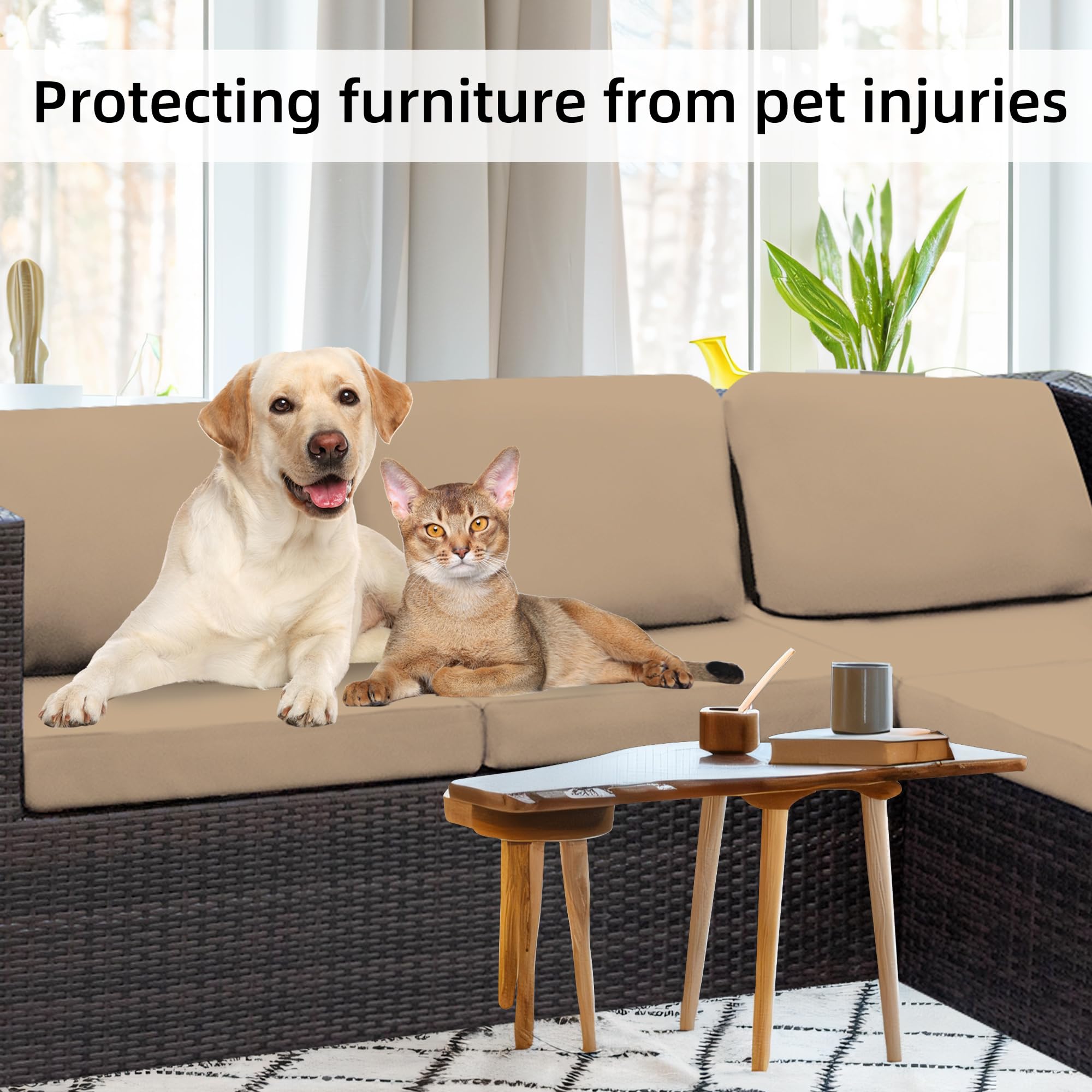 BIETYONE khaki stretch covers blend with outdoor seating for a refreshed look.
