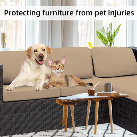 BIETYONE khaki stretch covers blend with outdoor seating for a refreshed look.