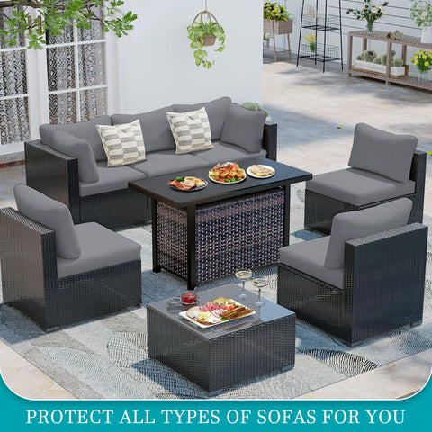 BIETYONE machine-washable cushion cover grey for easy outdoor cleaning.