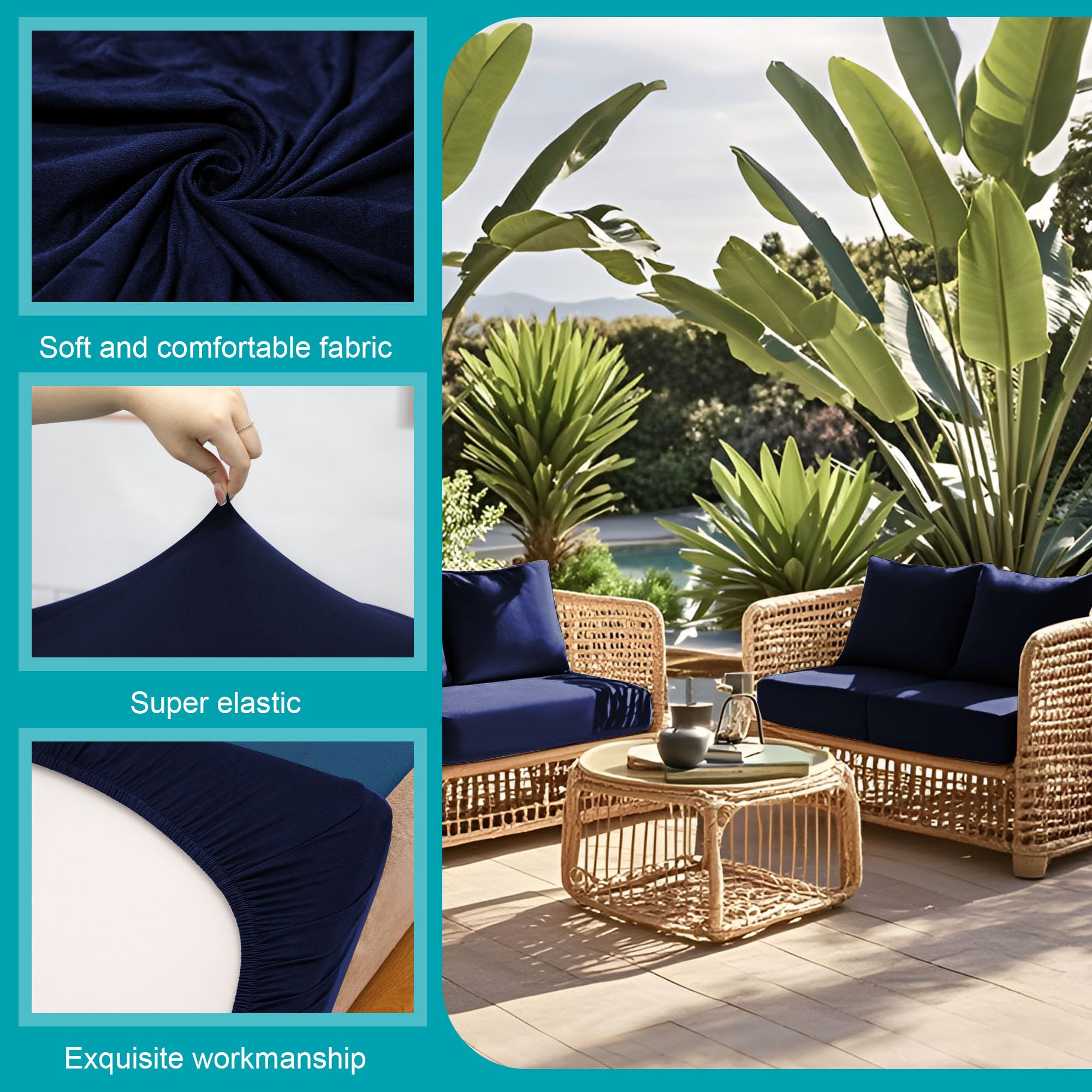 BIETYONE cushion covers are machine washable for quick outdoor cleanup.