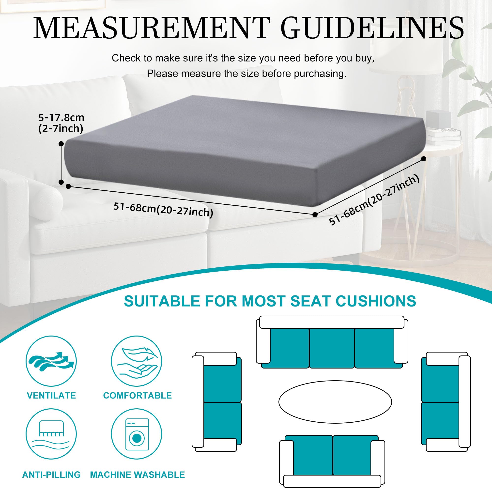 BIETYONE outdoor couch cover grey fits most shapes for quick decor updates.