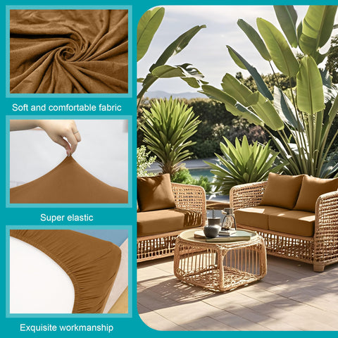 BIETYONE outdoor couch cover on sofa demonstrates quick style refresh.