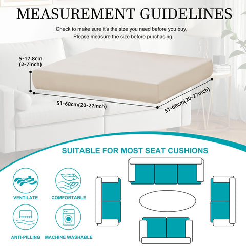 BIETYONE outdoor couch cushion cover beige, easy-care and machine washable.