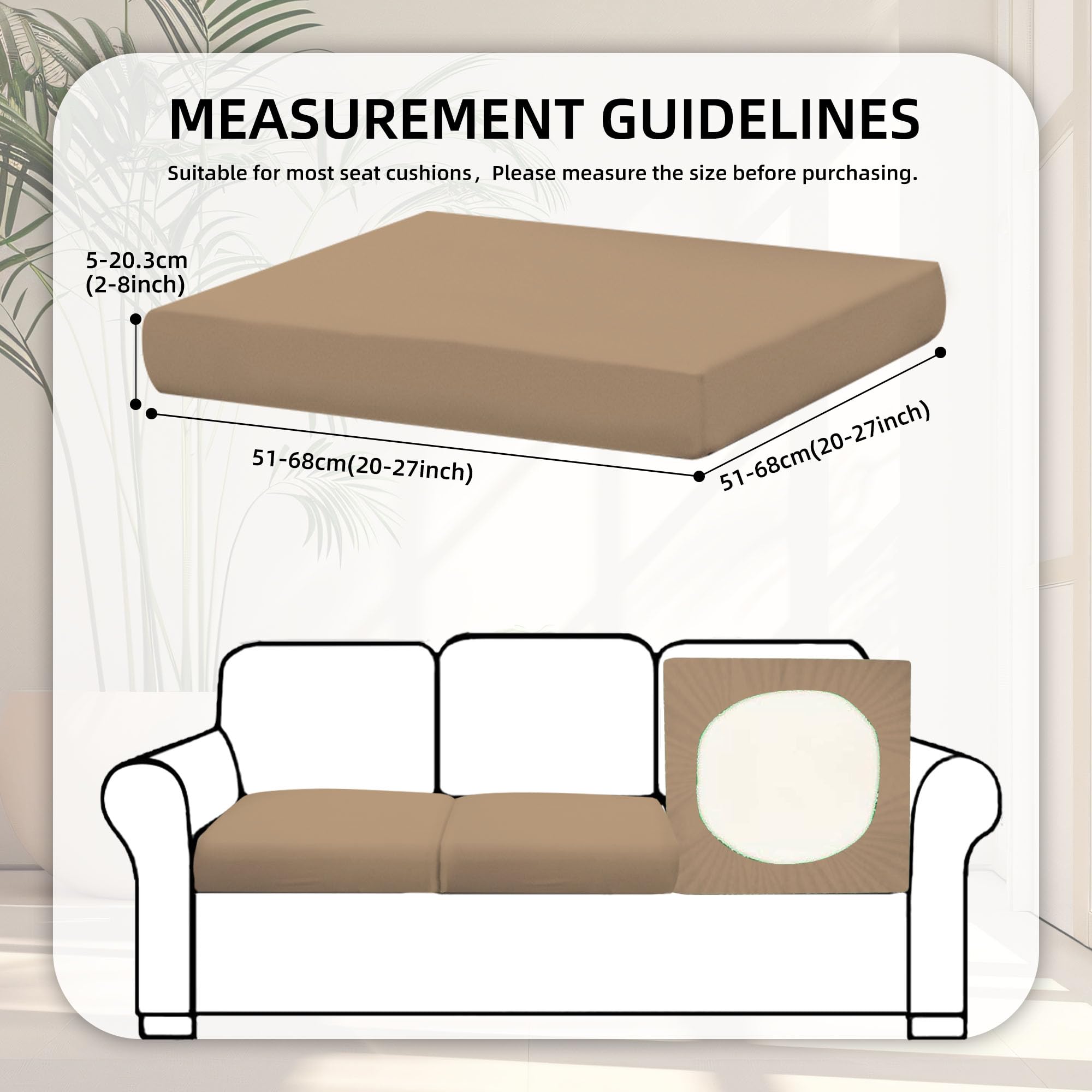 BIETYONE outdoor cushion cover elastic fabric fits many sofa shapes.
