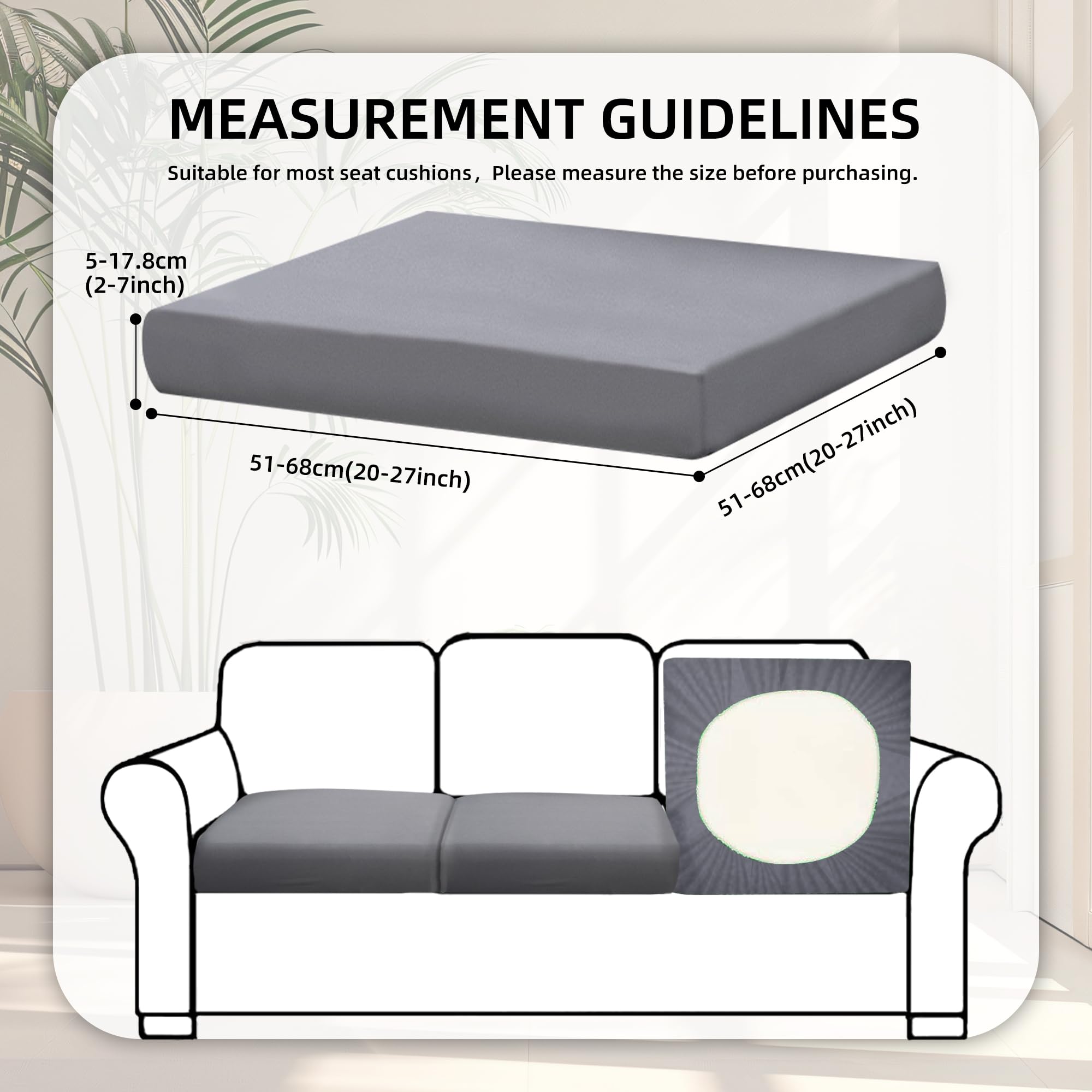 BIETYONE outdoor sofa cushion slipcover shows soft, breathable fabric for comfort.