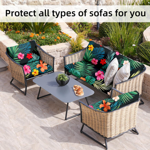 BIETYONE flowered leaves cushion cover enhances patio decor year round.