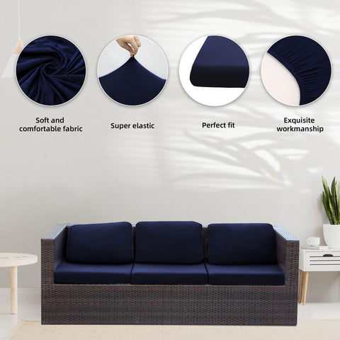 BIETYONE washable cushion cover navy blue, easy to clean and reuse