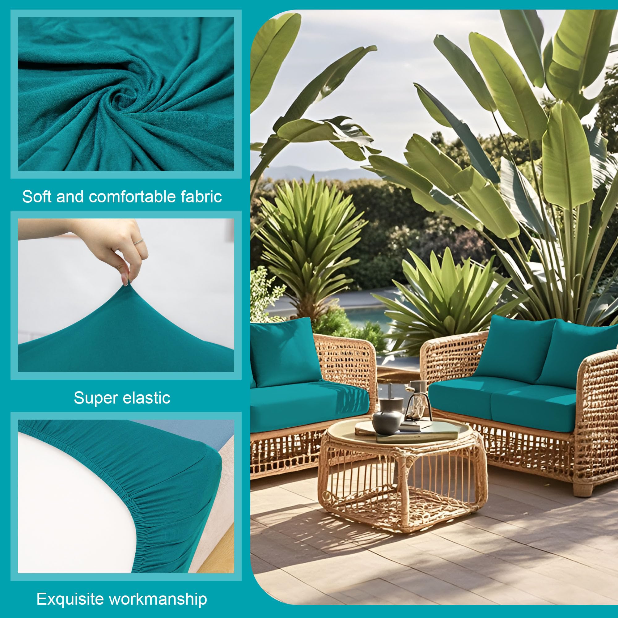 BIETYONE outdoor couch cover on a sofa demonstrates quick refresh and protection.