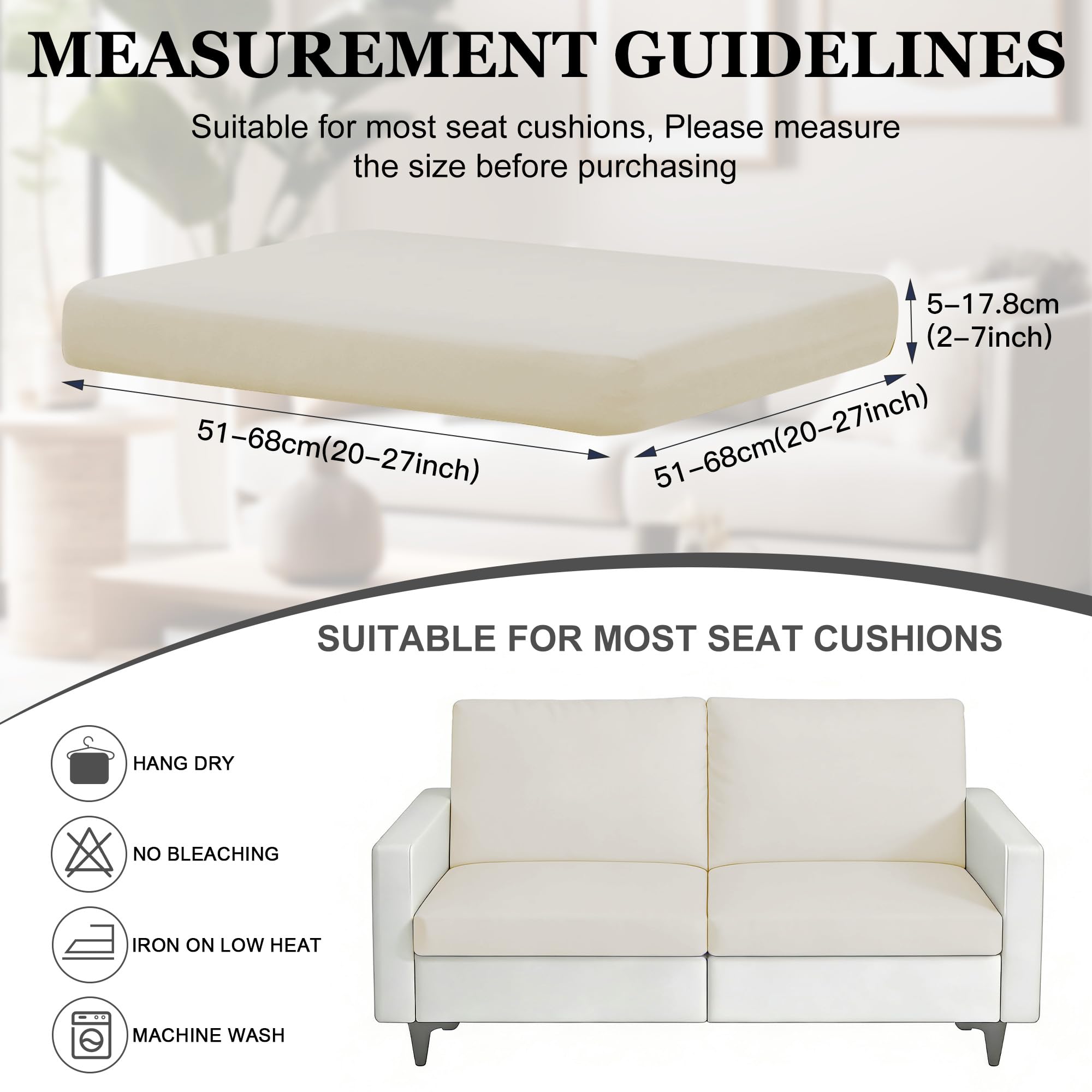 BIETYONE stretch-fit cushion cover delivers wrinkle-free look on cushions.