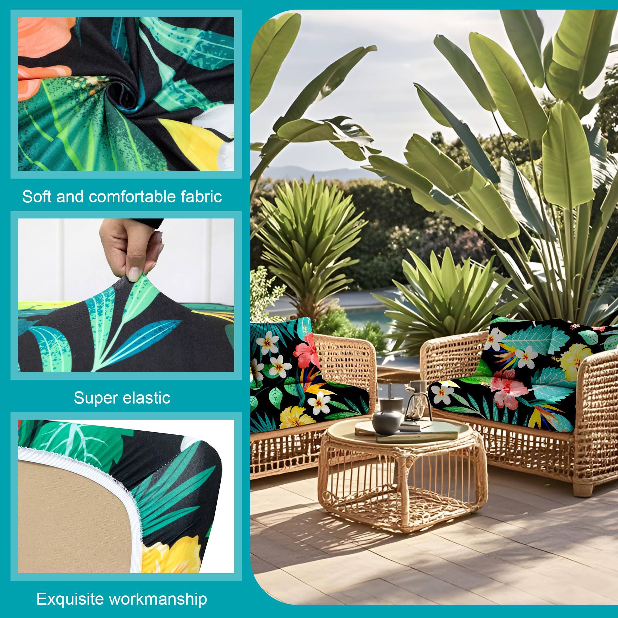 BIETYONE stretch cushion cover keeps outdoor furniture looking fresh.
